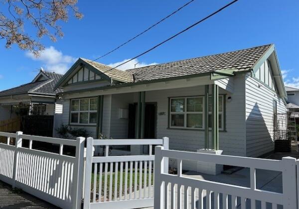 Exterior of Footscray weatherboard home painted by Seaview Painting Services